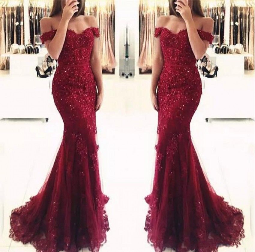 burgundy lace gown