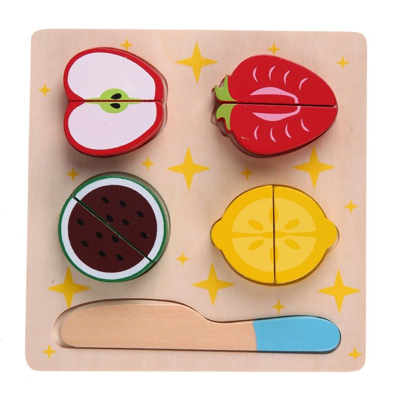 wooden cut fruit toys