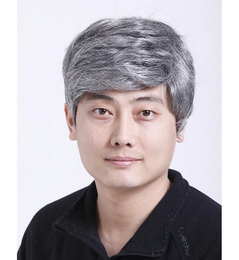 Mens grey hair wig Clearance