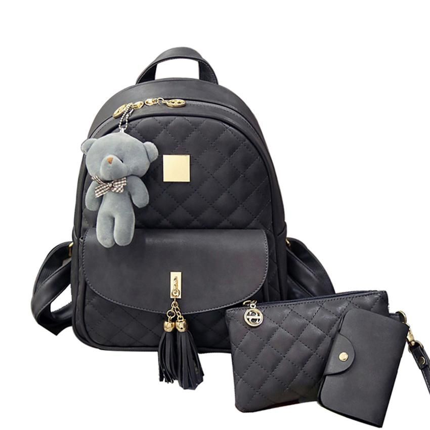Tassel & Zip Detail Womens Backpack Handbag Girls School Backpack