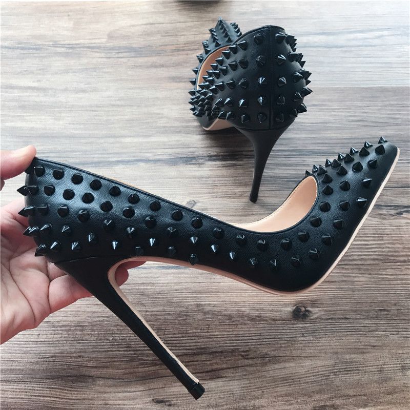 Black Patent Leather Pointed Toe Spiked High Heels Pumps With Thin Heels  Fashionable And Sexy Lady Genuine Leather Available In 120mm And 100mm  Sizes From Happyday818, $65.33 | DHgate.Com