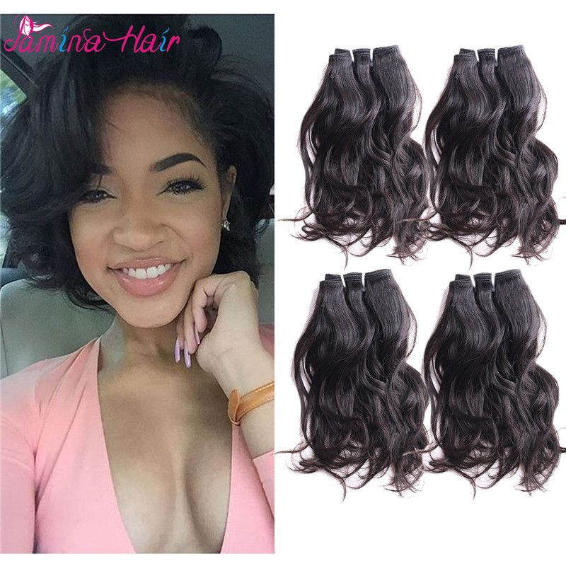 Natural Straight Human Hair 4 Bundles Brazilion Unprocessed Remy