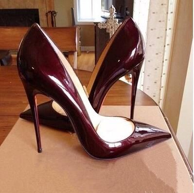 Melhor E Mais Barato Sapatos Clássicos Sapatos De Marca Sola Vermelha  Mulher Bombas De Salto Alto Vermelho De Salto Alto 12 CM Mulheres Sapatos  De Salto Alto Sapatos De Casamento Bombas Preto