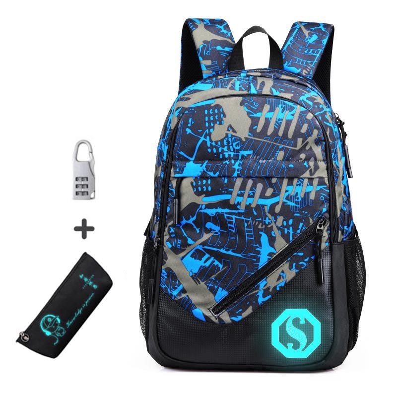 mochilas escolares azules