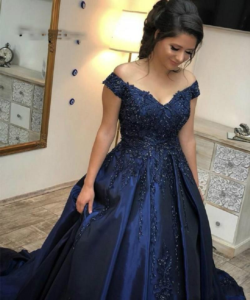 Off Shoulder Ball Gown Prom Dresses 