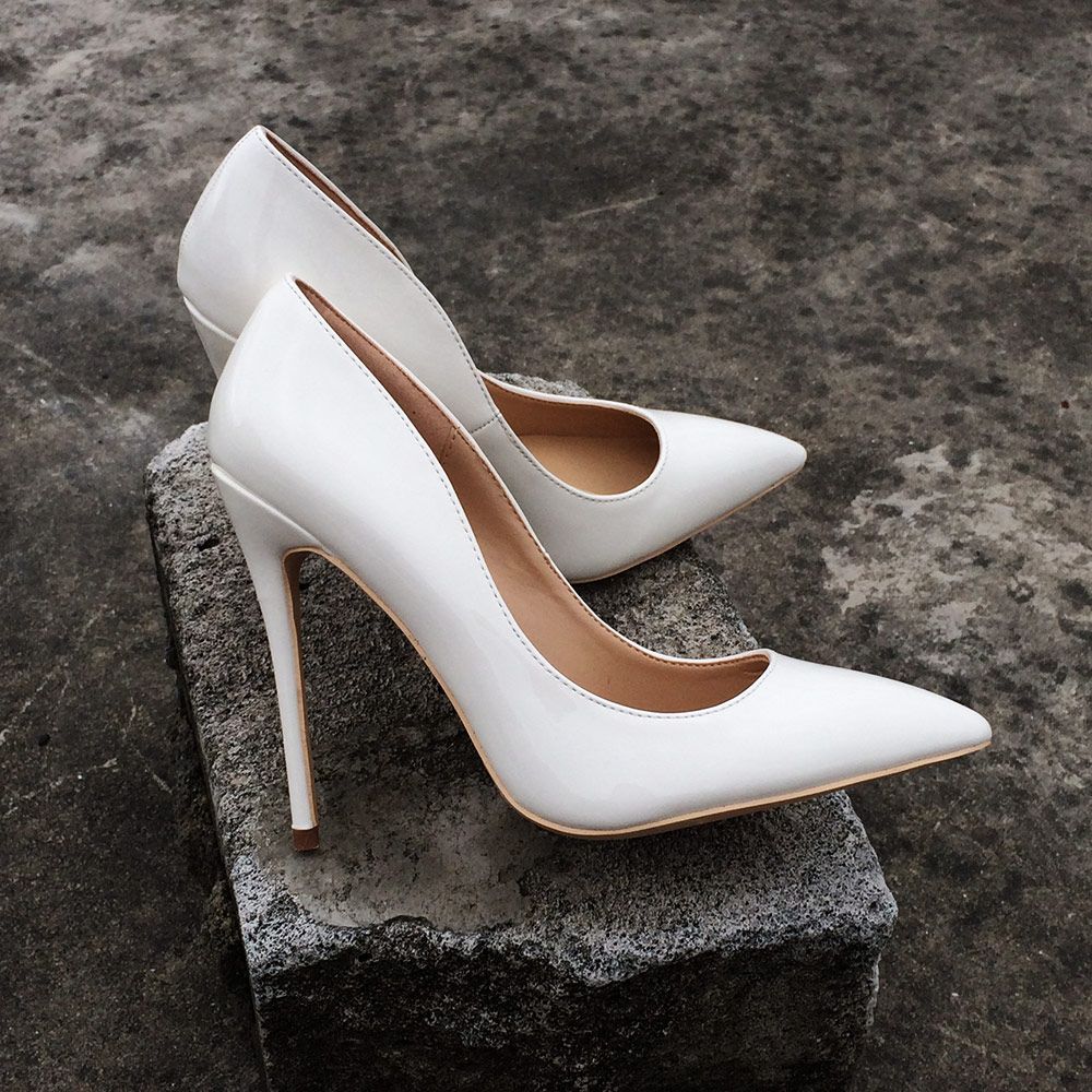 white thin heels