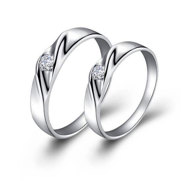 antepasado Brillar Aproximación Moda 925 plata esterlina boda pareja anillos hombre y momen estilos  rhinestone anillo de plata chapado