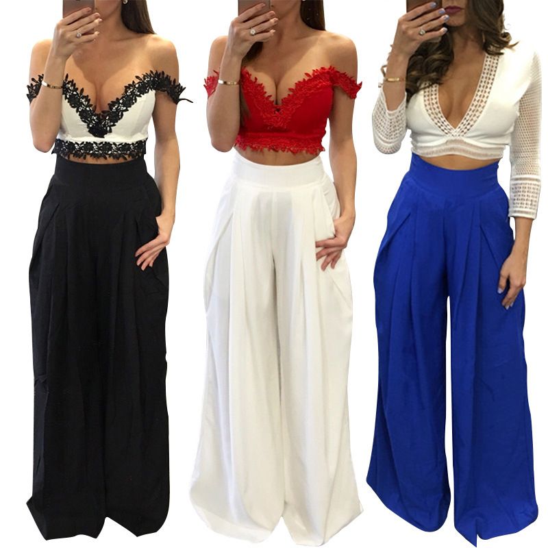 Pantalones Anchos Para Mujer De Moda on Sale, UP TO 65% OFF |  agrichembio.com
