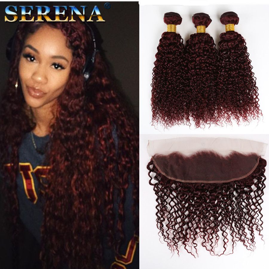2020 99j Burgundy Braiding Hair Jerry Curly Crochet Hair Braids