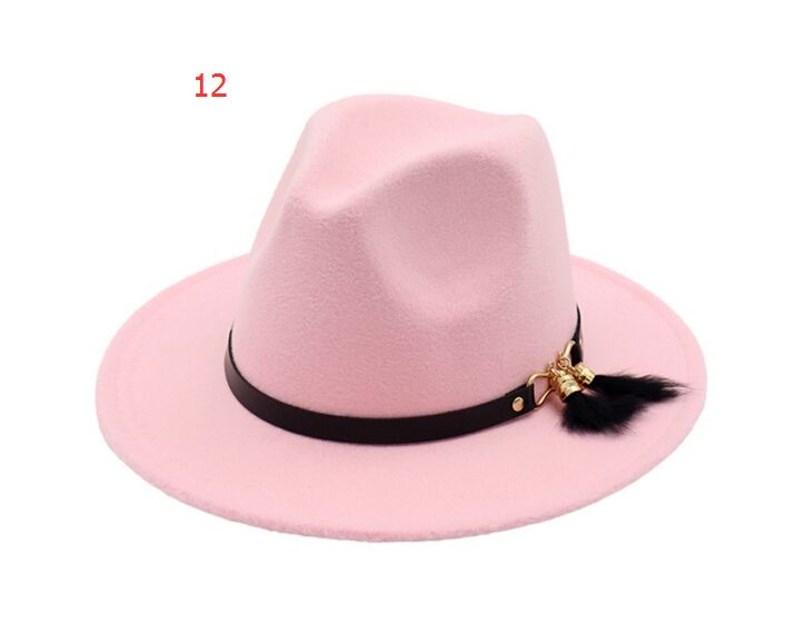 2018 Nueva Moda Top Sombreros Para Hombres Mujeres Moda Elegante Fieltro Fieltro Hat Banda