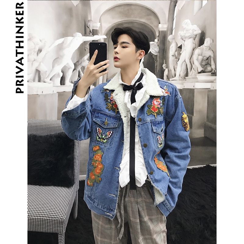 Men Wool Denim Jacket 2018 Men Japanese 