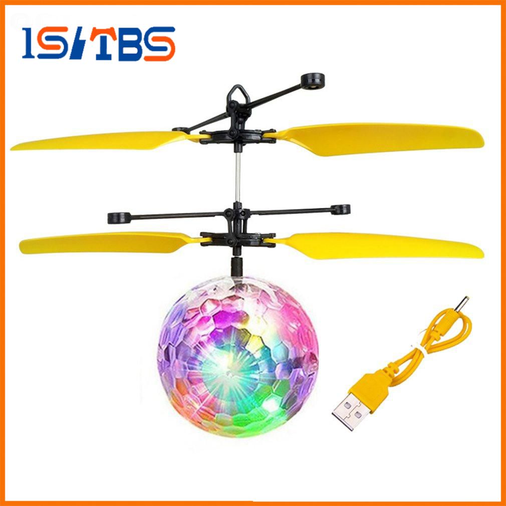 Electric RC Flying Ball Infrared Induction Aircraft LED Flash Light Kids Toy DE