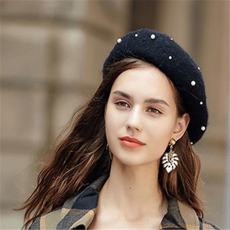 Beret Hat Plain Wool Autumn Women Girls Fashion Hats French Beanie RE