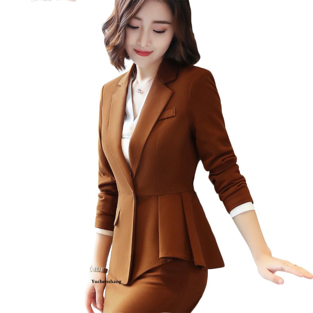 Compra Moda Elegante Mujer Blazer De Alta Calidad Nuevo Invierno Formal De  Negocios Volantes Vino Chaqueta Oficina Damas Más Tamaño Abrigo De Trabajo  Barato | Entrega Rápida Y Calidad | Es.Dhgate