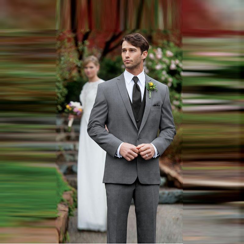 بدلة رسمية للرجال لون رمادي مقاس واحد جاكيت بنطلون بدلة زفاف العريس أفضل رجل حفلة موسيقية ارتداء السترة 2020 من Chnwedding 267 52ر س موبايل Dhgate