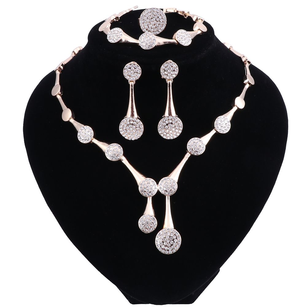 Conjunto joyas de perlas africanas de cristal la boda pendientes anillo conjunto para