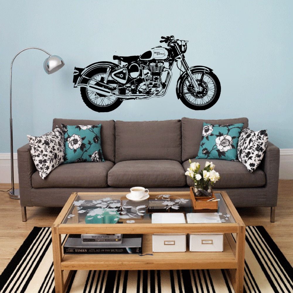 Royal Enfield Motorbike English Wall Stickers Decor Bedroom Decals Removable Vinyl Art Decor Wallpaper Vinyl Wall Stickers From Onlybrand 20 91 Dhgate Com
