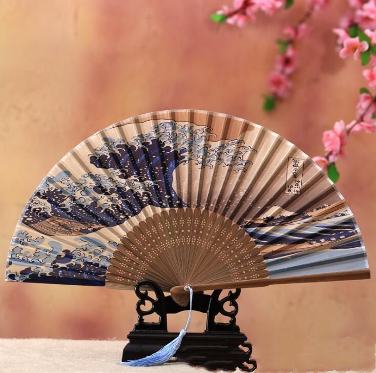 Japanese Bamboo Silk Fold Fan Handheld Folding Fan With Art Prints Vintage Handheld Fan Summer Gift For Men Women Nt Wedding Party Gifts Wedding Party Supplies From Lingyangv587 5 53 Dhgate Com