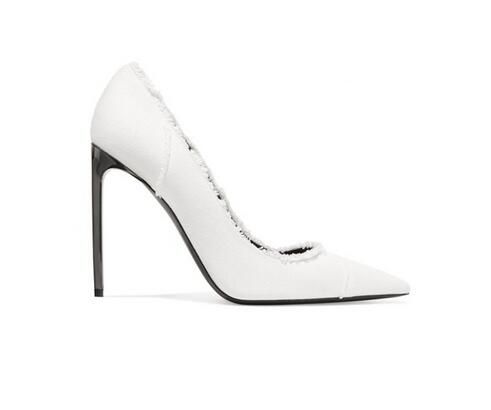 white canvas heels