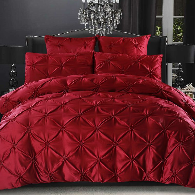 Embroidered duvet cover bedding set white grey black red quilt double king size. european solid bedding set ruffle duvet