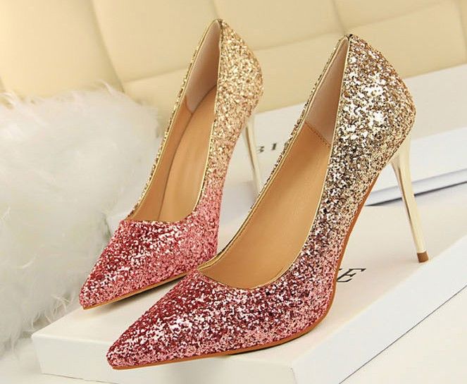 girls glitter high heels