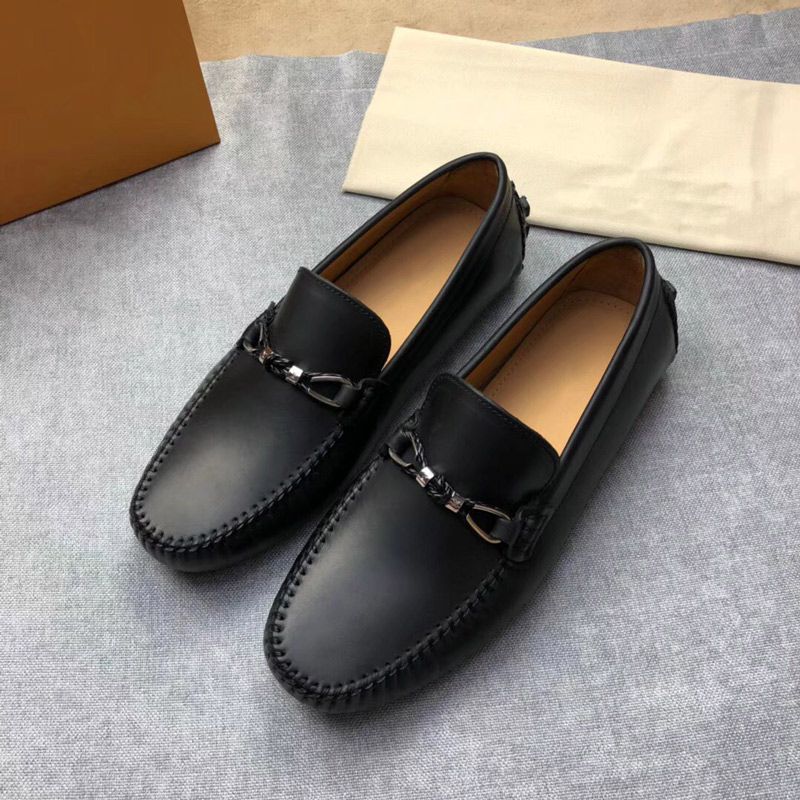 color: negro 2018 nuevos zapatos casuales para hombre de cuero real de la zapatos
