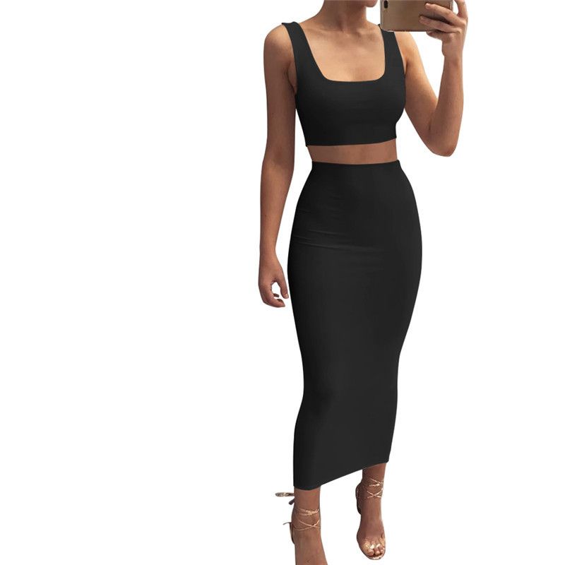 two piece jumper and skirt