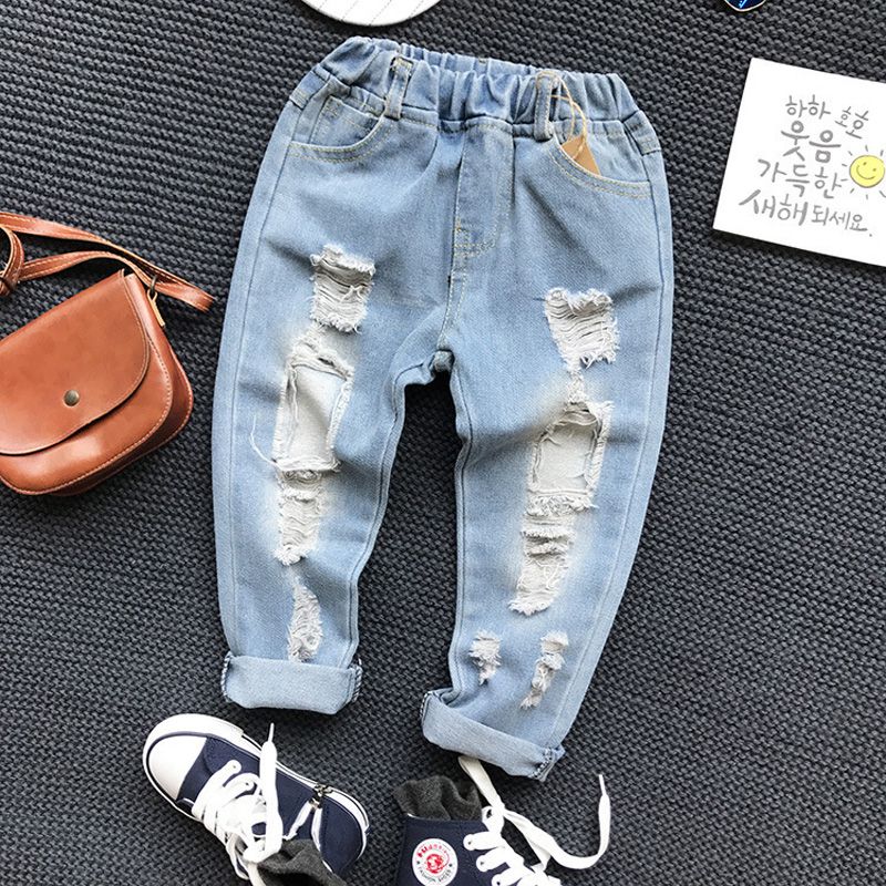 Compra Pantalones Vaqueros Para Niños Pantalones De Mezclilla Para Niños  Ropa Niños Bebés Niños Niñas Panty Flojo Ocasional Moda Niño Pantalones De  Agujero Roto Barato | Entrega Rápida Y Calidad | Es.Dhgate