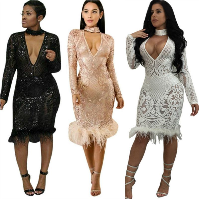feather dress plus size