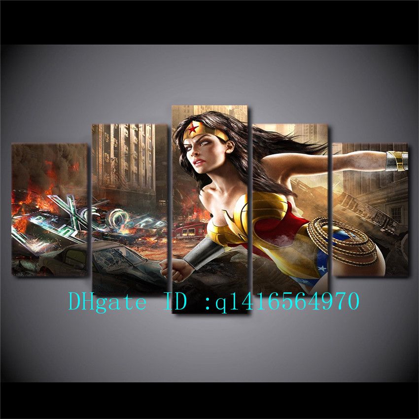 2020 Comics Wonder Woman Canvas Prints Wall Art Oil Painting Home Decor Unframed Framed From Q1416564970 19 03 Dhgate Com