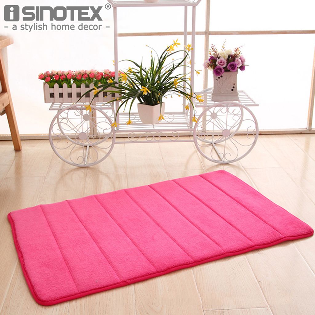 Memory Foam Floor Bath Mat Coral Velvet Anti Slip Bathroom Rug