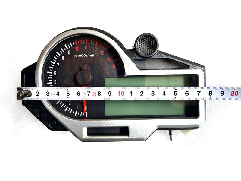 Universal Motorrad Digital LCD Kilometerz/ähler Wasserdichter Tachometer 15000RPM mit Geschwindigkeitssensor