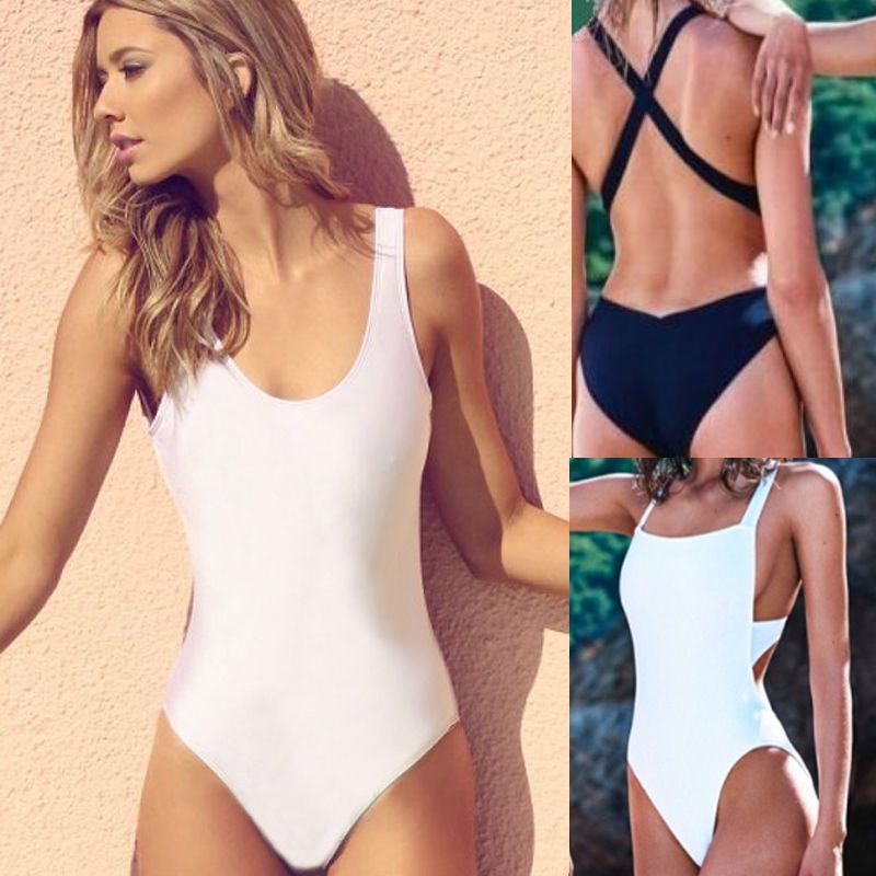 black cross back swimsuit