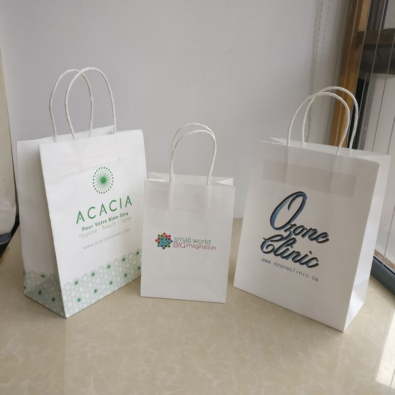 Wholesales 500pcs/lot Customized Logo High Quality Paper Bags With