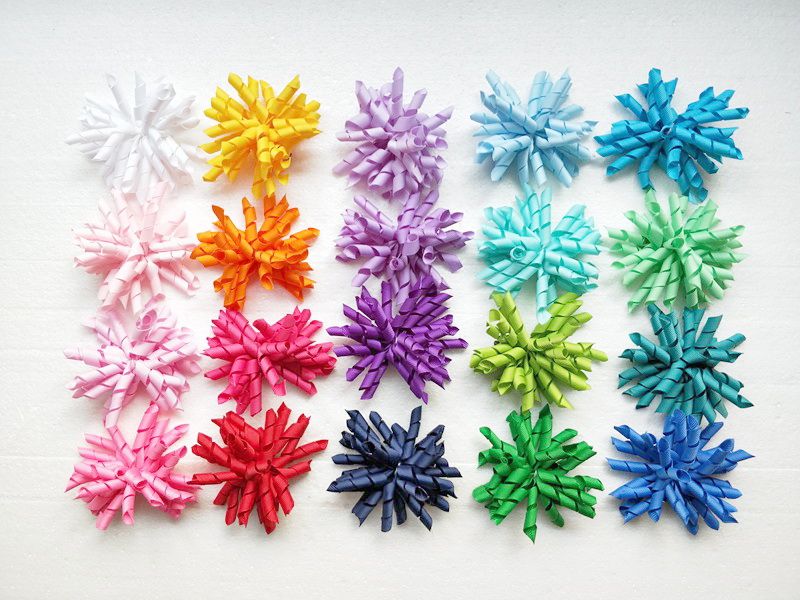 curly ribbon hair bows