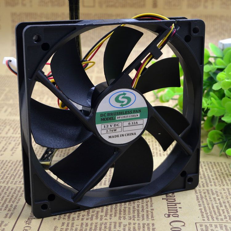 for DF1202512SELN 12025 12V 0.10A 12CM Chassis Power Fan Silent Fan
