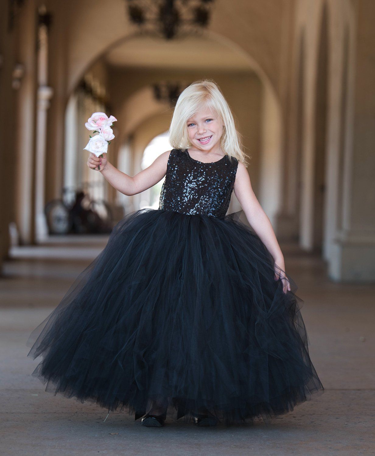 black and ivory flower girl dresses
