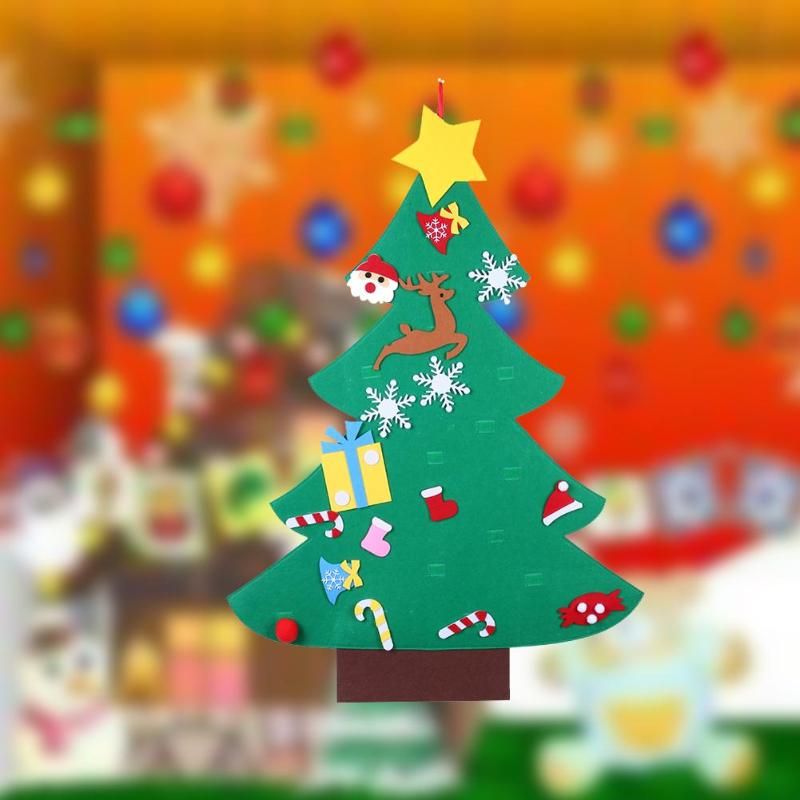Diy Felt Christmas Tree Wall Hanging Ornaments Xmas Wall Decor For