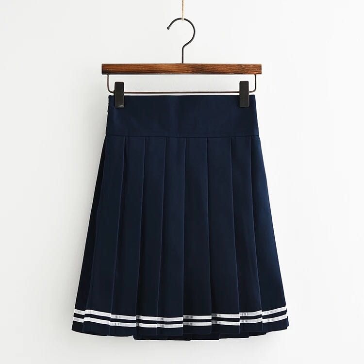 navy blue overall skirt