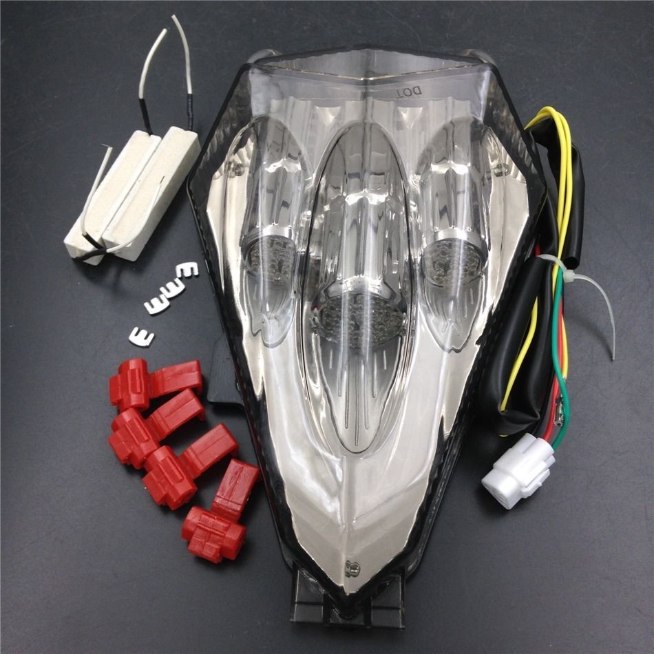 Motorcycle Clear Brake LED Tail Light Turn Signal For Yamaha YZF-R6 2006-2013 