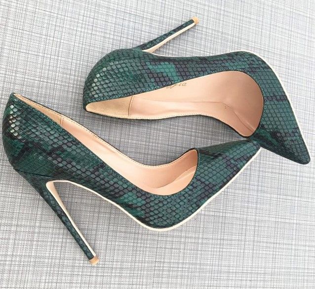 dark green evening shoes