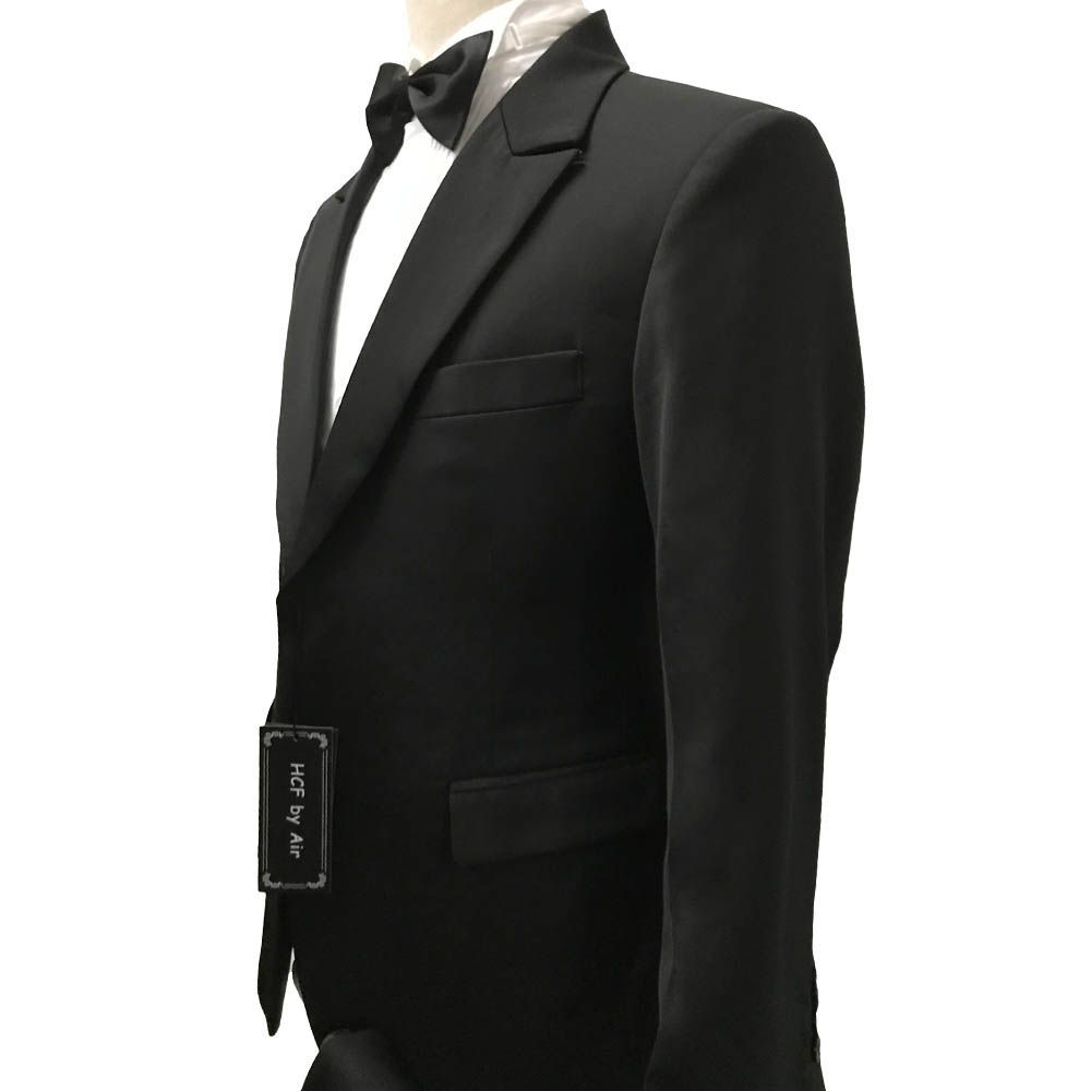 HBDesign Men 2 Piece 2 Button Peak Lapel Slim Fit Fashion Formal Tux