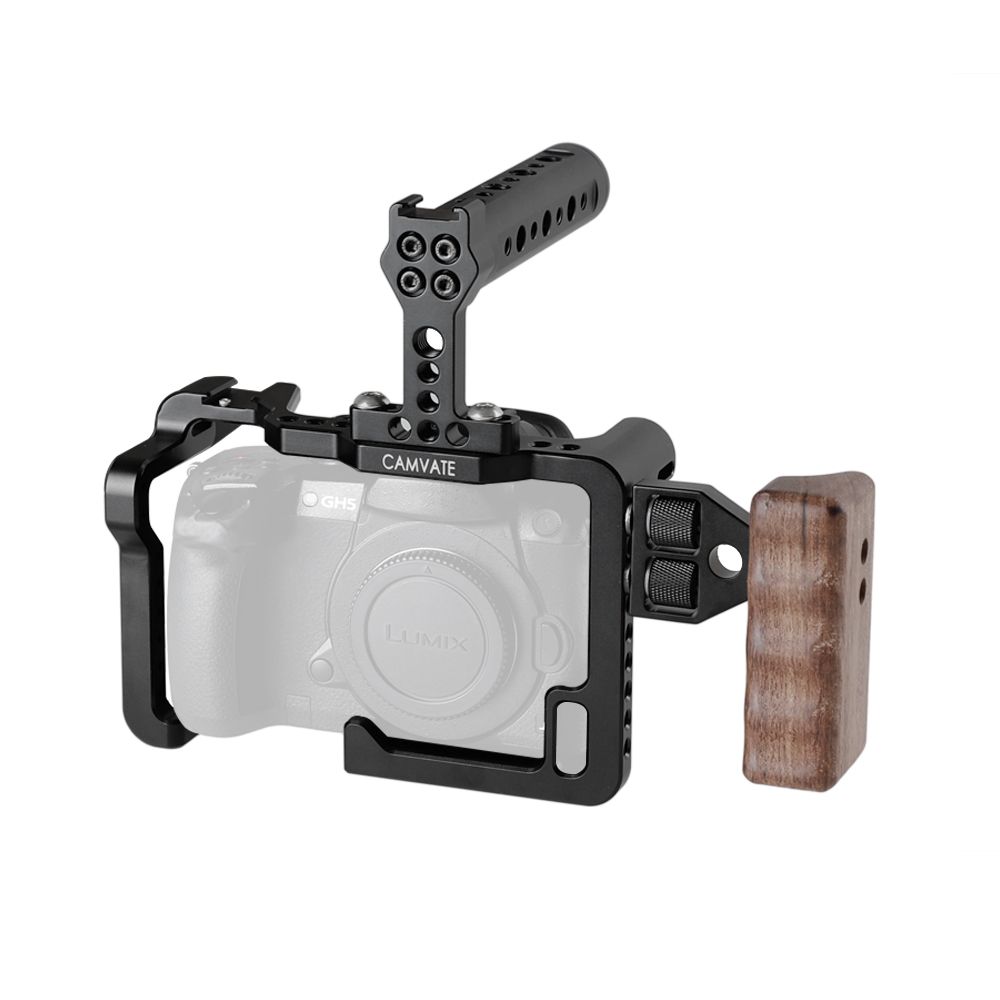 2020 CAMVATE Panasonic GH5 Full Cage Kit With Handles And Shoe Mounts