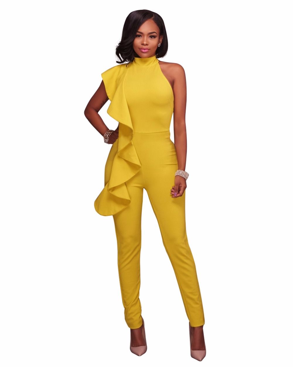 yellow black jumpsuit