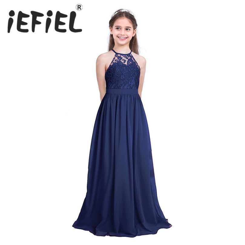 Flower Girl Dress Princess Formal Party Ball Gown Wedding Bridesmaid Age 4-14Y