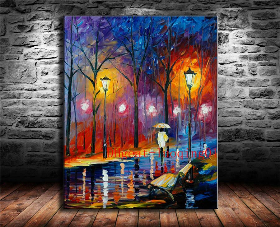 2019 Street Lamp Rain Girl Canvas Pieces Home Decor Hd Printed Modern Art Painting On Canvas Unframedframed From Luoqing01 642 Dhgatecom