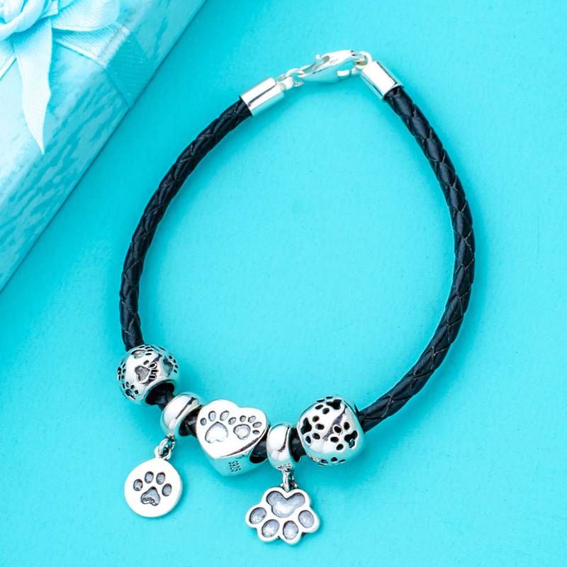 Sterling Silver Dog European Style Charm for a Necklace or Bracelet