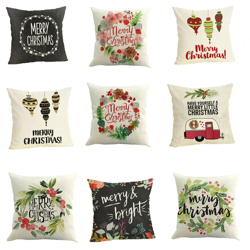 2018 New Arrival Happy Christmas Pillow Covers Home Decor