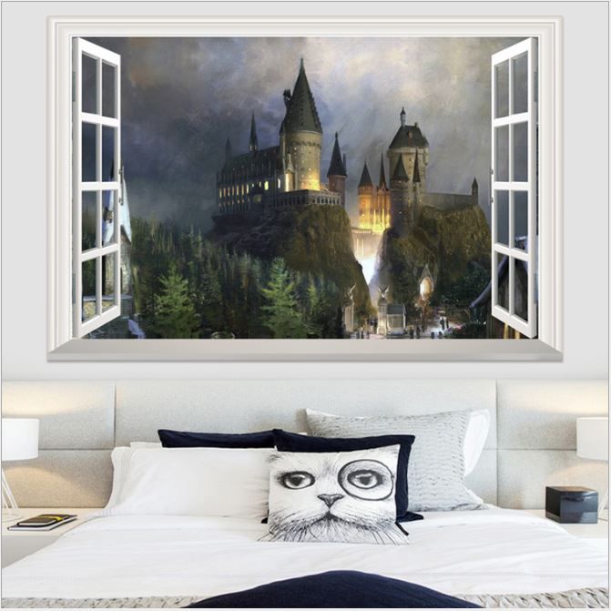 Creative 3d Stickers Harry Potter Magic Castle Pvc Wallpapers Waterproof Self Adhesive Wall Stickers Arts Murals Children Bedroom Decoration Canada 2021 From Minifeet Cad 8 93 Dhgate Canada