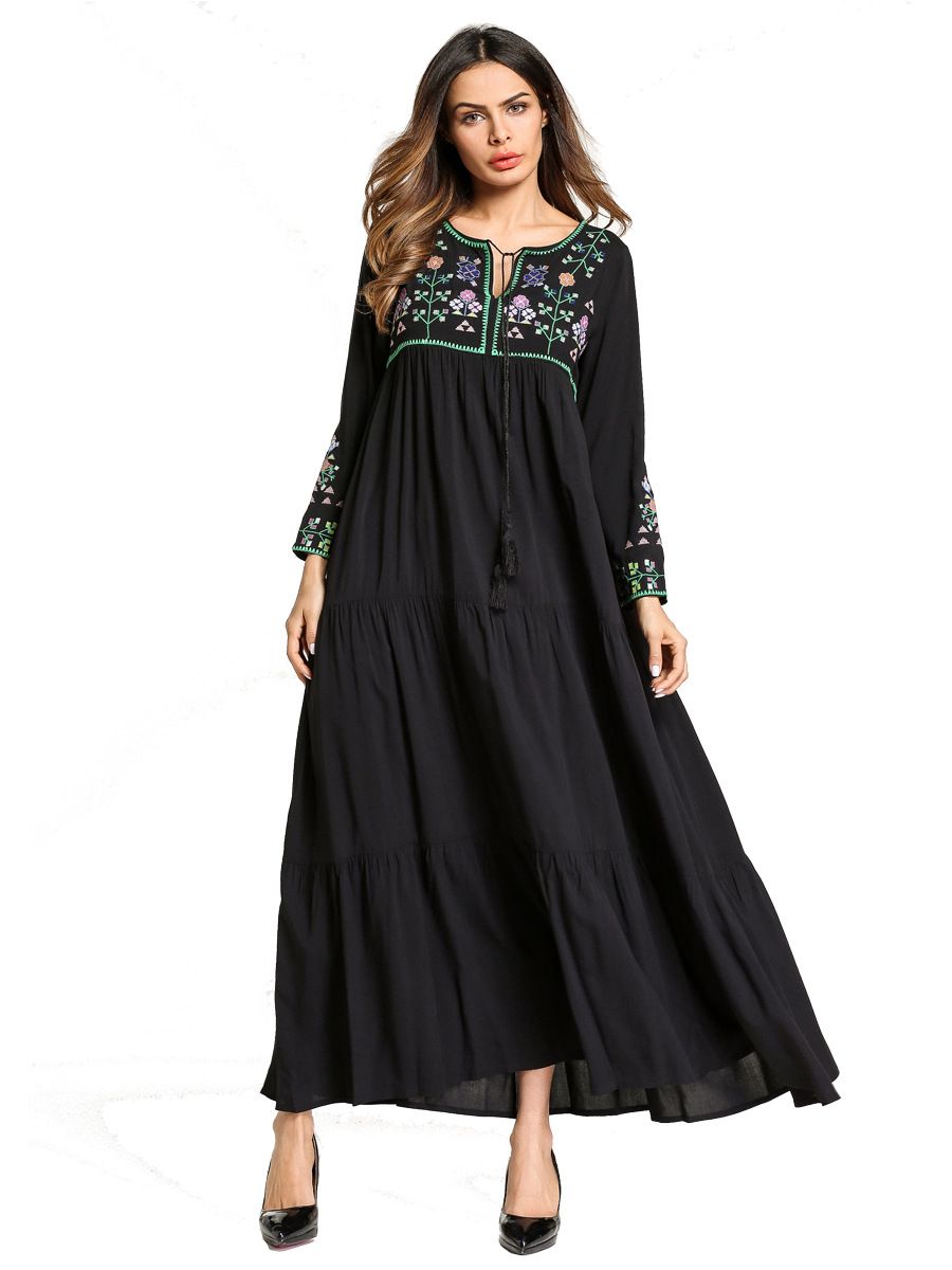 ladies embroidered dress